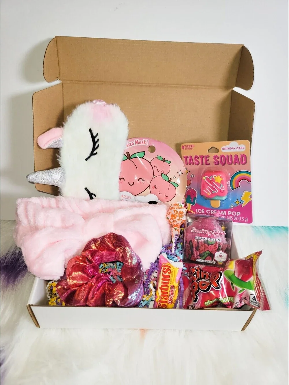 Pink Girls Gift Box with Relaxation and Self-Care Items